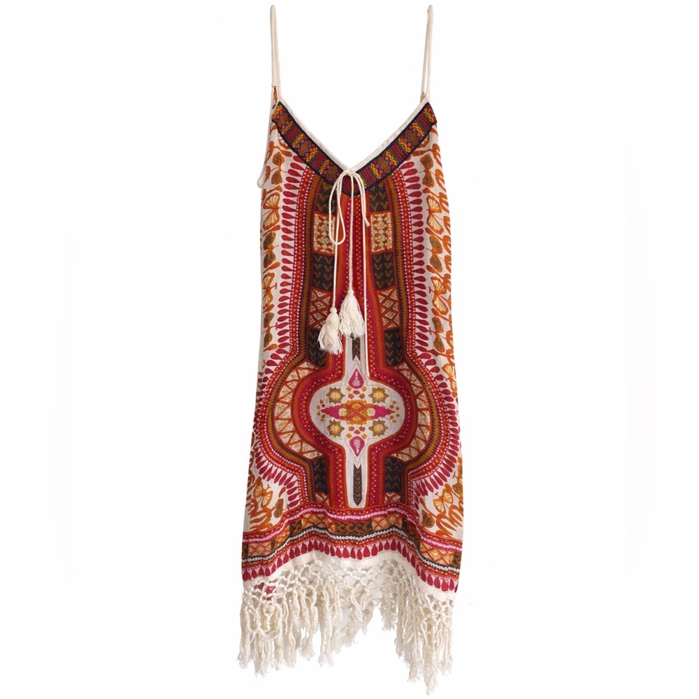 Band of Gypsies Multicolor Fringe Mini Dress